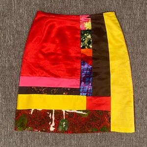 Vintage Christian Lacroix Bazar Silk Patchwork Skirt